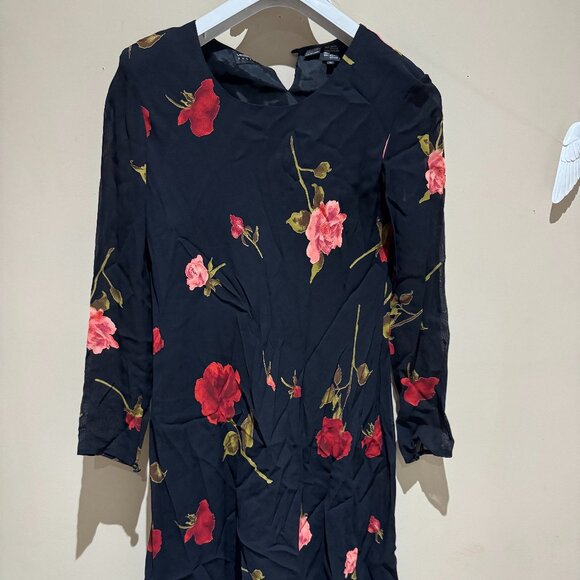 Liza Claiborne black rose floral blouse - Picture 1 of 4
